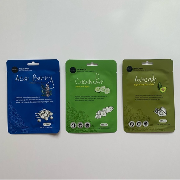 8 pack sheet face masks hydrate brighten renew personal care skincare spa new - Picture 7 of 11